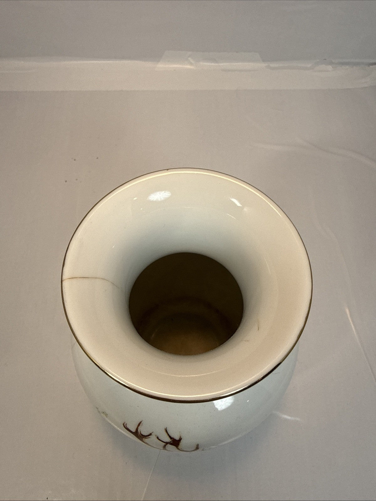Hollóházi Henriett Porcelain Vase Deer Theme 6 x 5 Inch Hungary