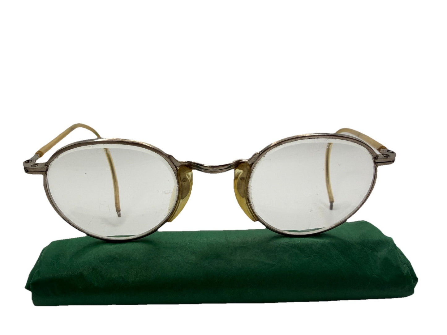 Vintage Cesco Steampunk Driving Glasses Gold Rim Old Frames