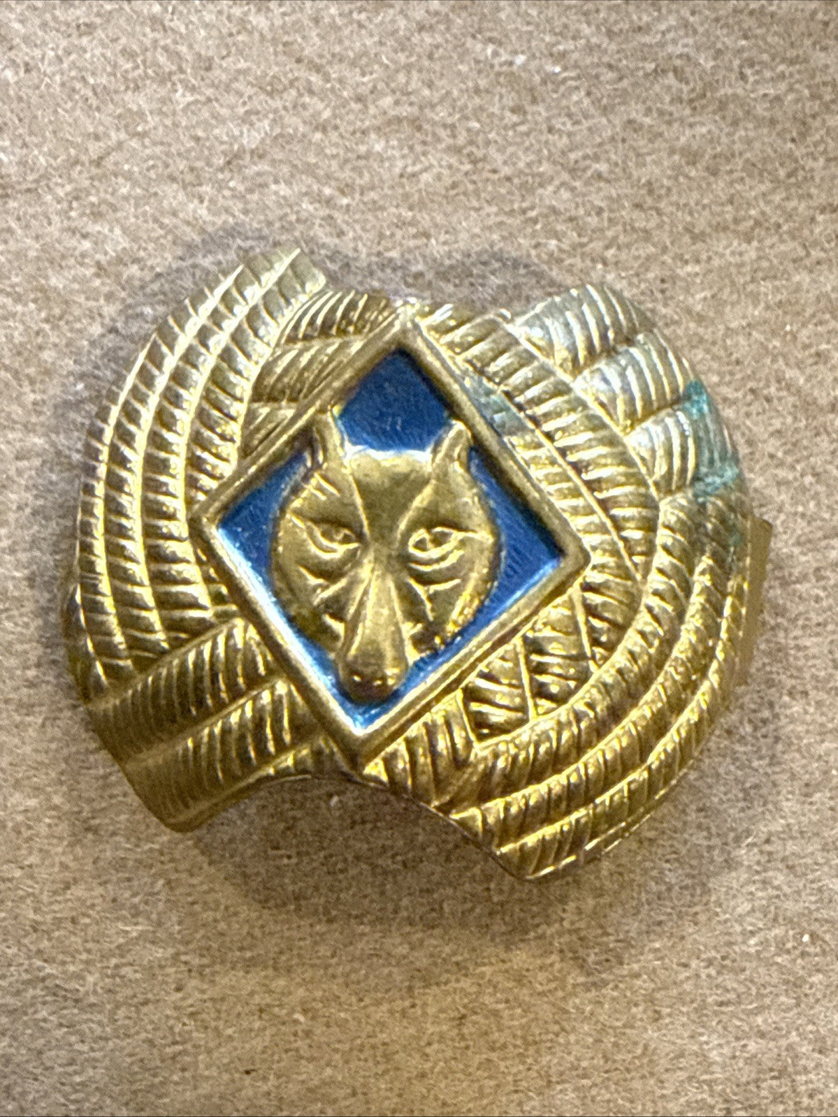 Cub Scouts Webelos Neckerchief Slides, Lot of 2, Brass Tone Bandana Clips
