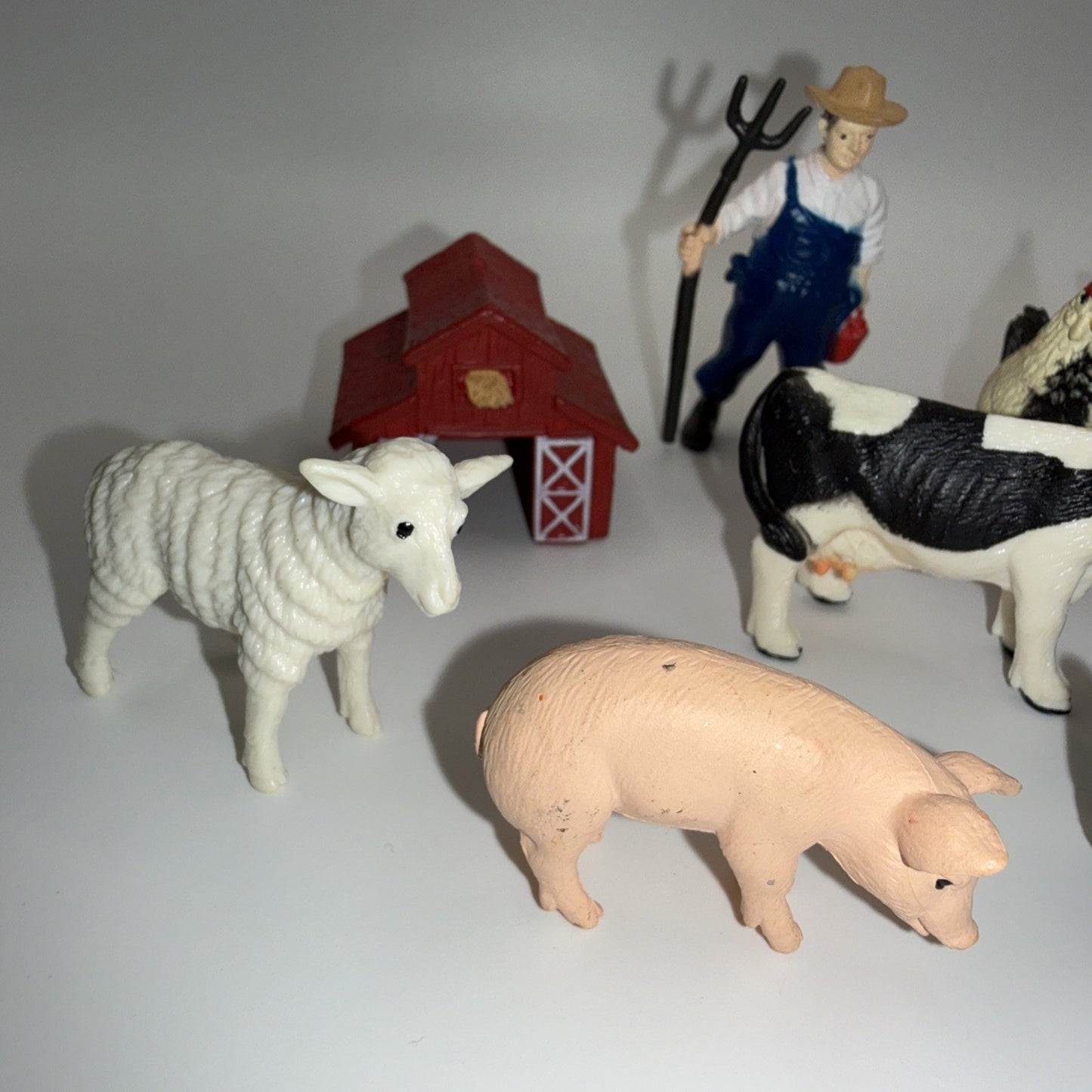 Vintage Safari Ltd 1998 Farm Tractor Figures Lot 9 Pieces Toy Set No Dog Horse
