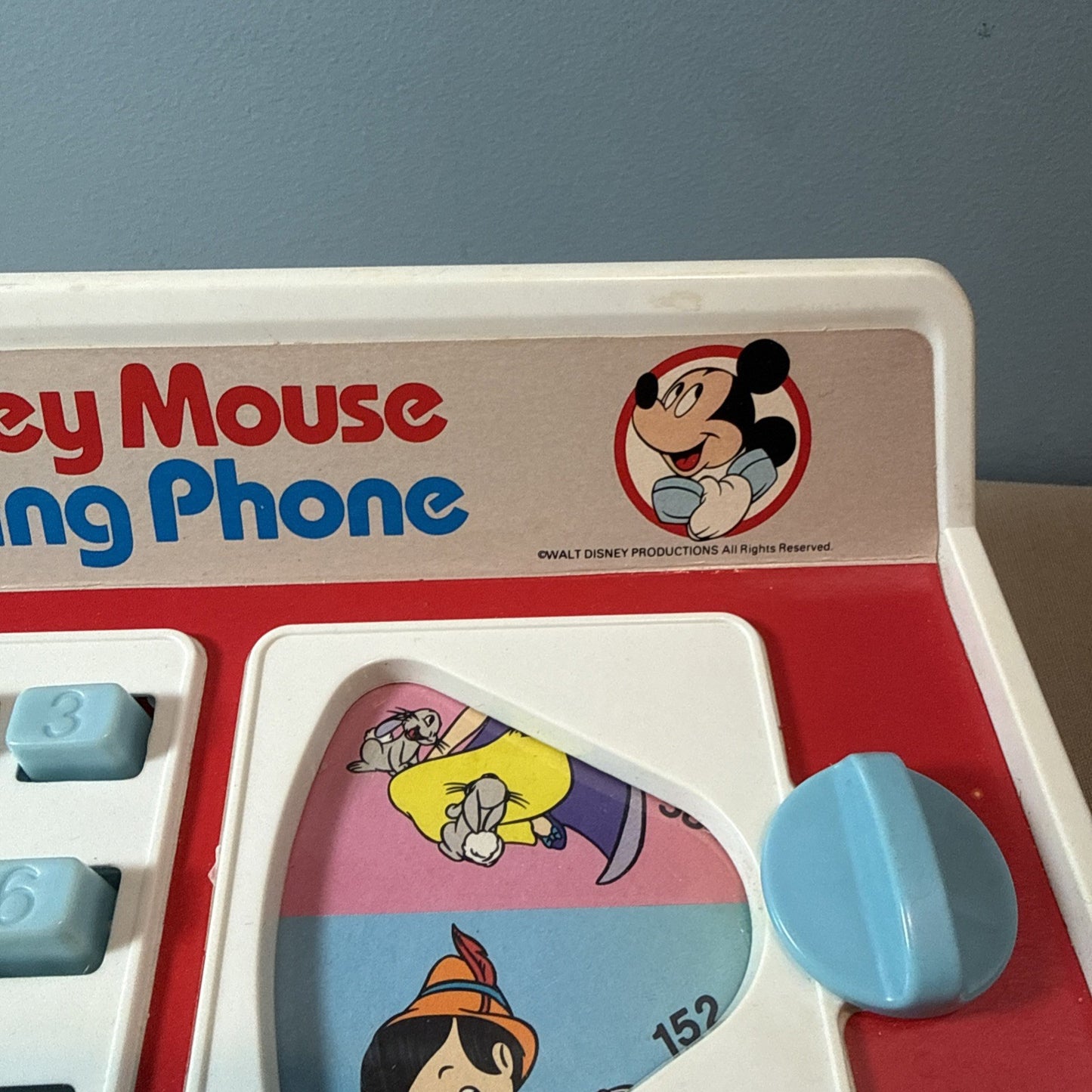 Vintage Walt Disney 1970s Hasbro Mickey Mouse Talking Phone - For Parts / Repair