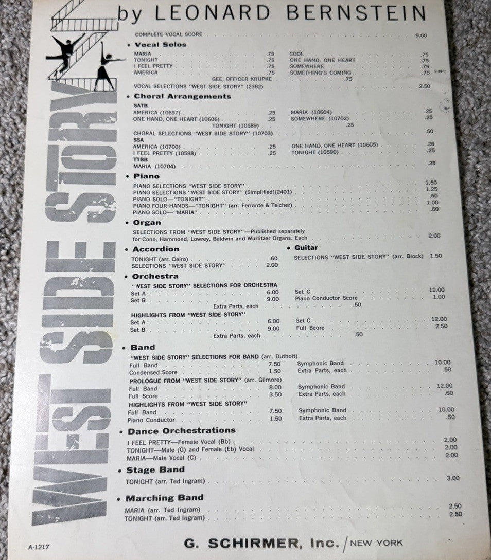 West Side Story Piano Arrangements 1960 Man Of La Mancha 1966