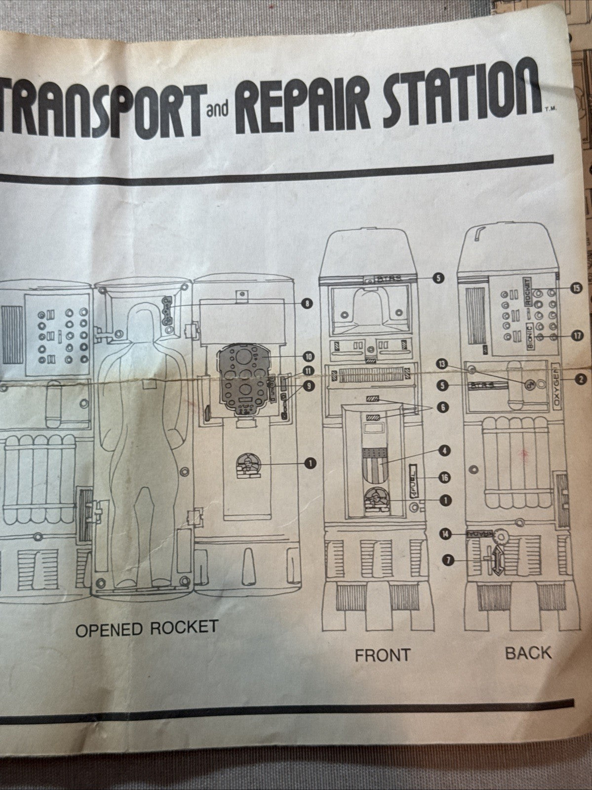 1975 Six Million Dollar Man Steve Austin Figure Outfit Repair Station Lot