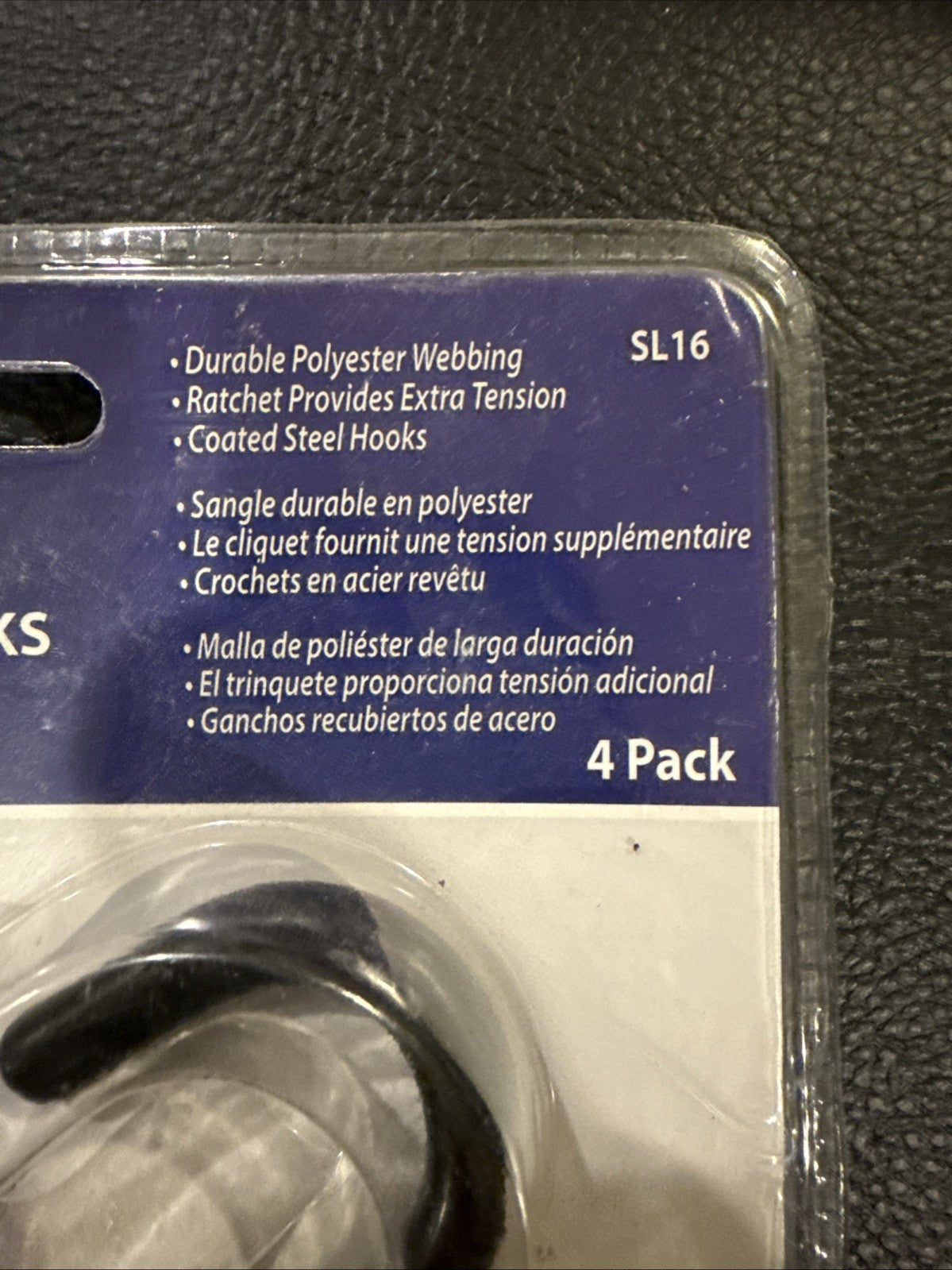 SLine Ancra Cargo Ratchet Tie Downs 1x10ft Hooks 4 Pack Red Straps Packaged New