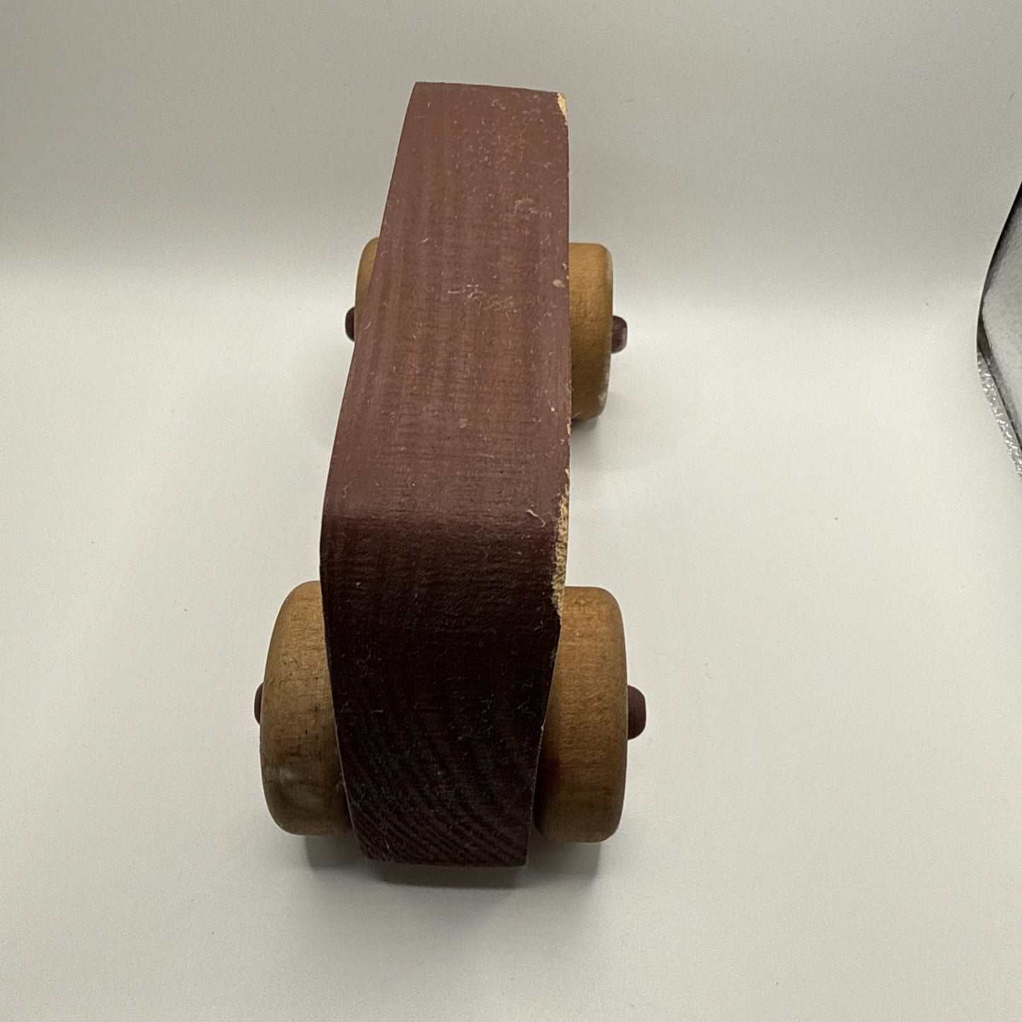 Vintage 1988 Wooden Toy Ice Cream Truck Handcrafted Rolling Wheels 8"