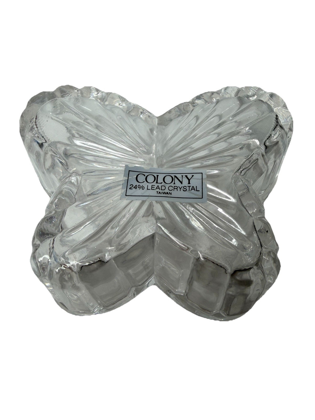 Colony Lead Crystal Butterfly Trinket Box 24% Crystal 4"