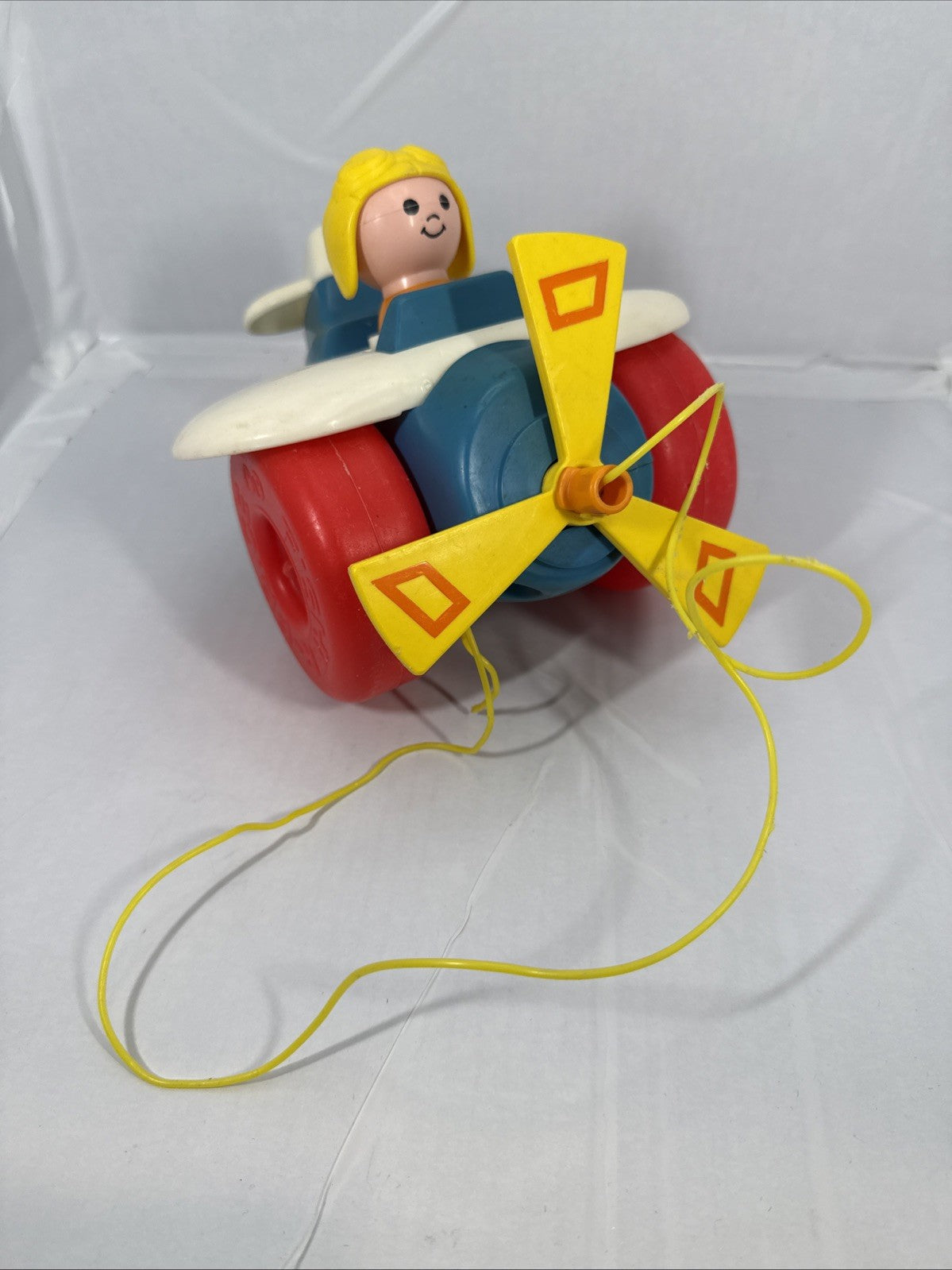 Vintage Fisher Price Airplane Pull Toy 171 Sound Motion Works Plane