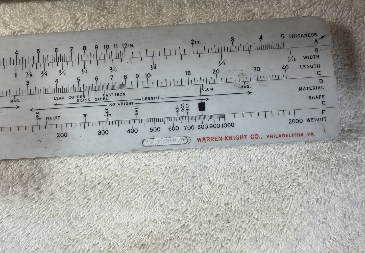 Vintage Warren Knight WAKCO Weight Rule No 1373 B Precision Tool
