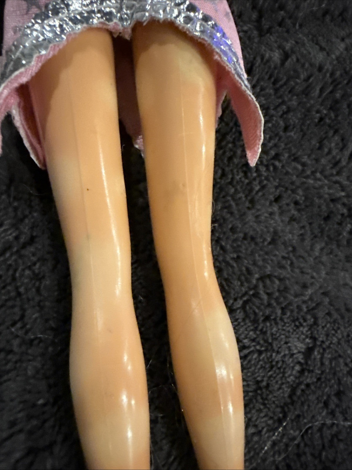 Vintage 1988 Mattel Super Star Barbie Doll Pink Star Gown Faux Fur Stole Shoes