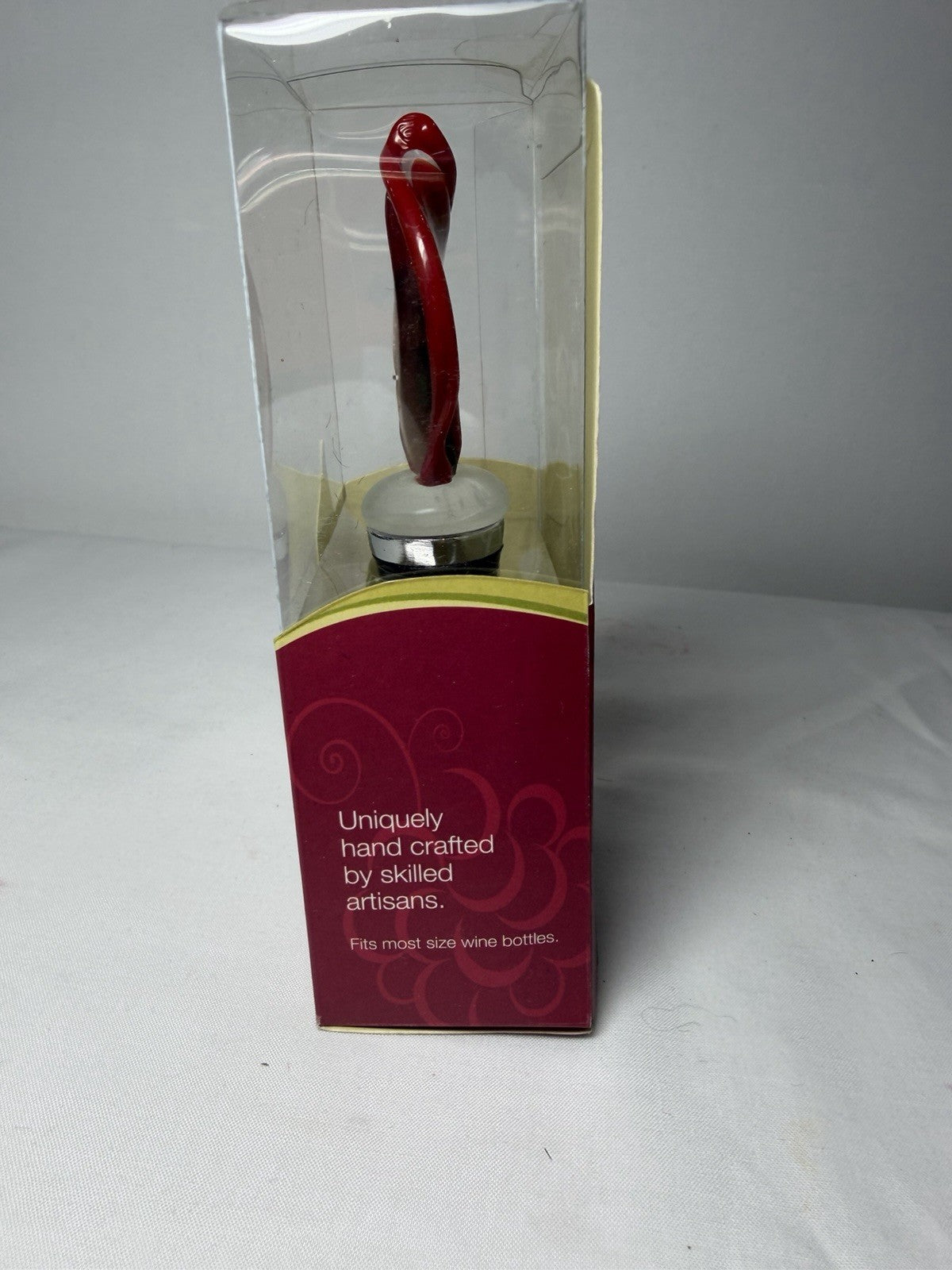 Bordeaux Wine Bottle Stopper Art Glass Ornament Artisan Hand Crafted New