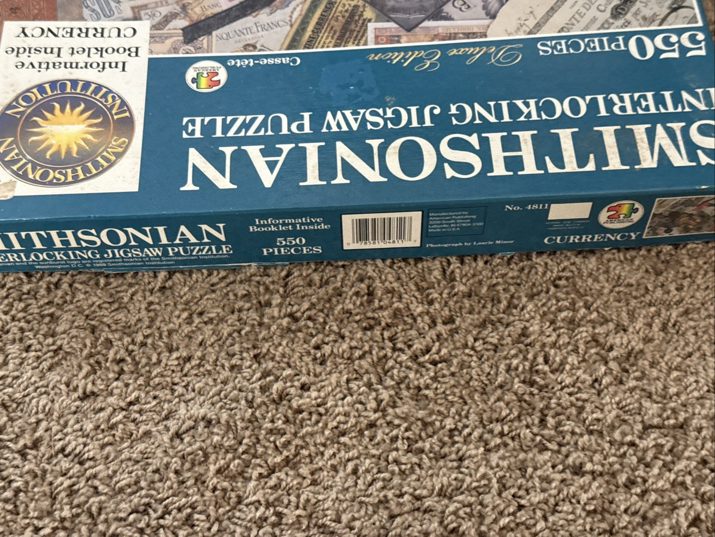 Smithsonian Vintage 550 Piece Currency Jigsaw Puzzle No 4811 Money With Booklet