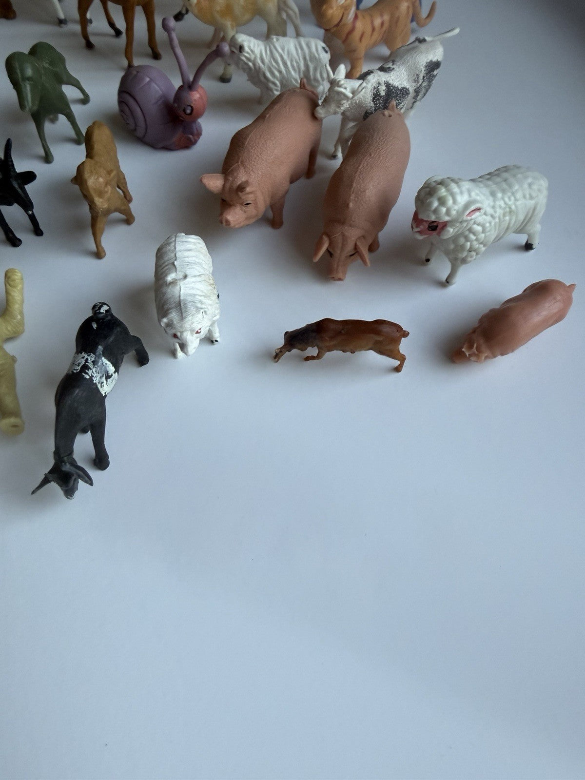 Vintage Miniature Plastic Animal Figure Lot 43 Zoo Farm Hong Kong Mixed Toys Set