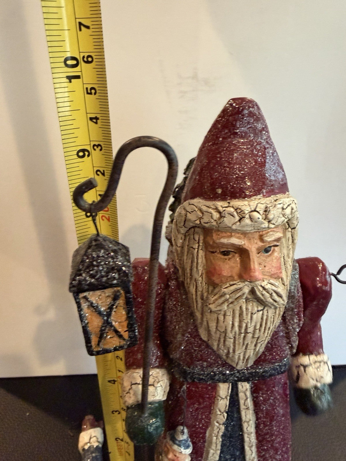 RSN Santa Lantern Figurine 39034 Primitive Folk Art Christmas Decor Holiday