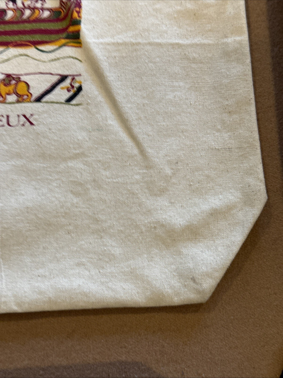 French Cotton Tote Bag, Bayeux Norman Pattern Embroidered Design, Souvenir Colle