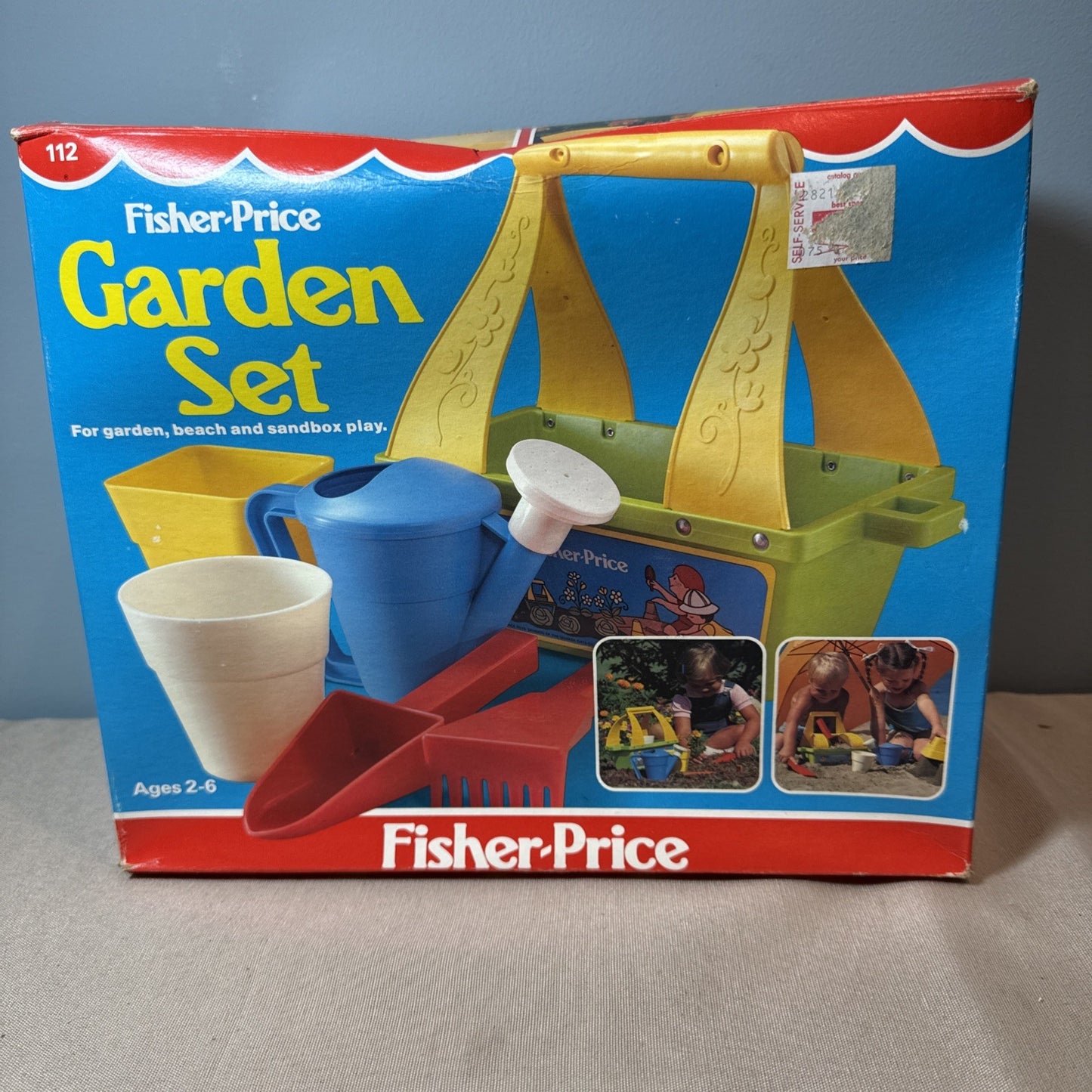 Vintage 1981 Fisher Price Garden Set 112 Playset Box Incomplete Replacement Part