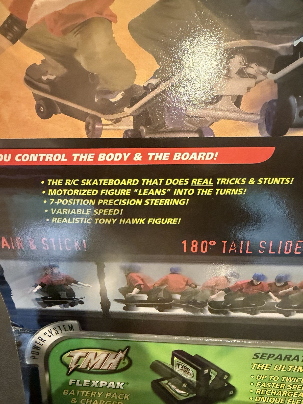 Tyco RC Tony Hawk Xtreme Skateboard Radio Control Toy New in Box 2001 Rare