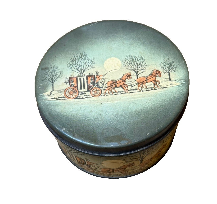 Vintage E Cherry Sons Cherrydale Farms Cashew Butter Crunch Horse Carriage Tin