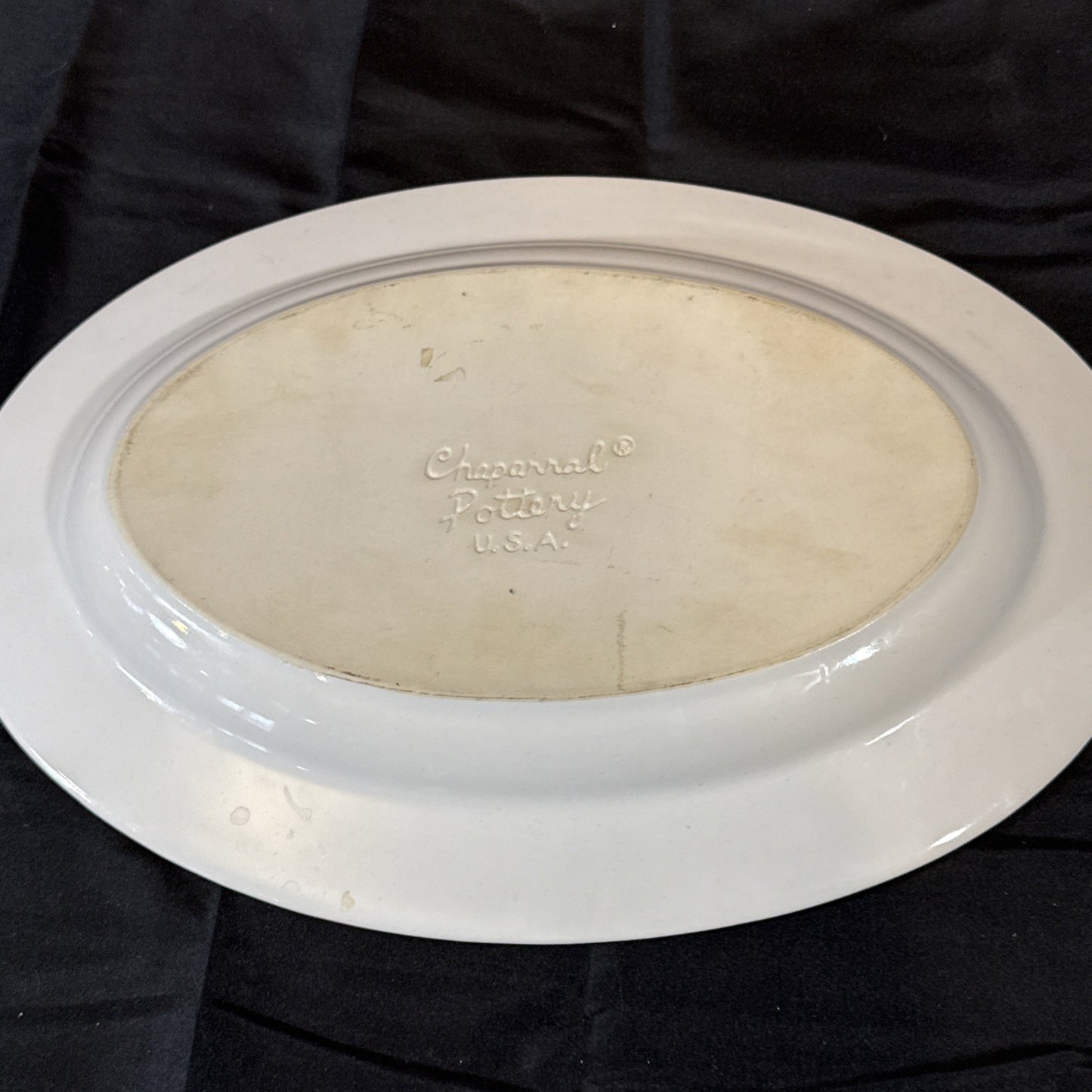 Chaparral Pottery Oval Serving Platter Red Yellow Apples 15x10.5