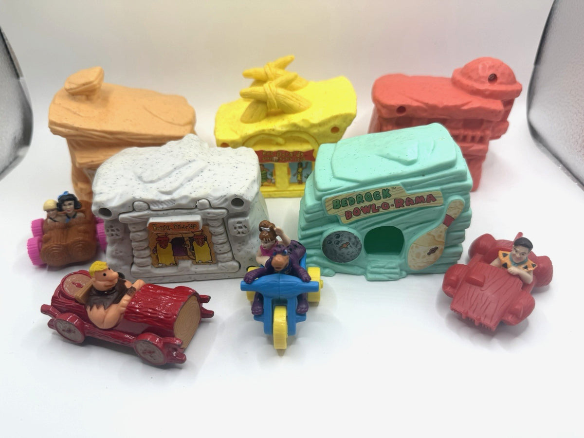 Vintage Flintstones McDonalds Toy Lot Houses Playsets Vehicles Figures Complete