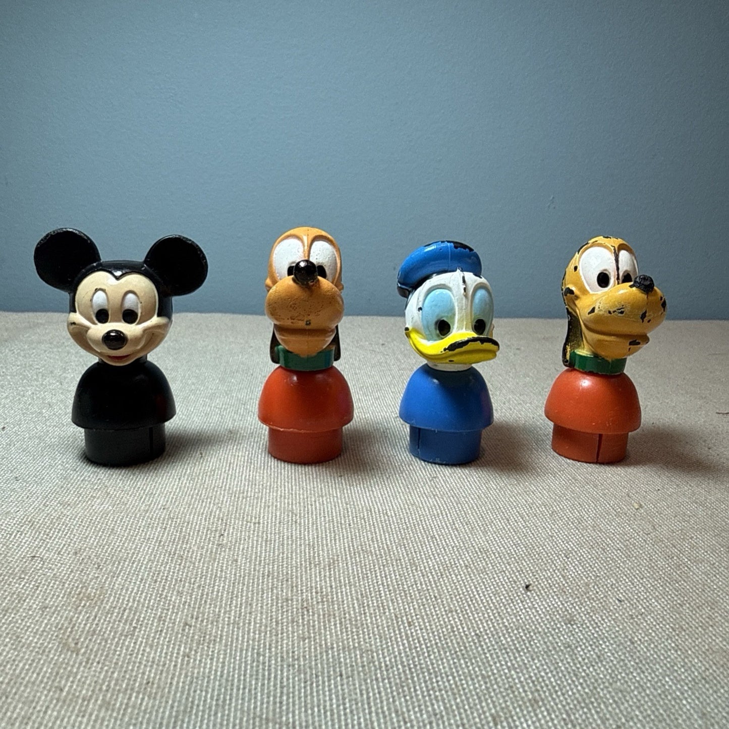 Vintage ILLCO Disney Little People Mickey Pluto Donald Lot