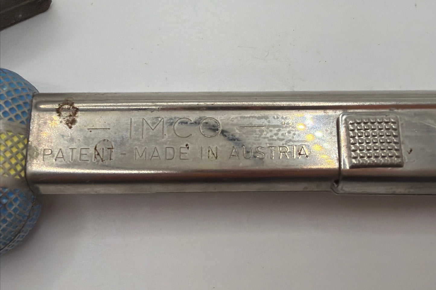 Vintage IMCO Flint Striker Sparker Stove Lighter Austria Blue Metal