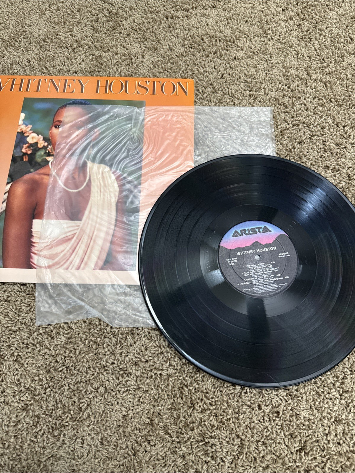 Whitney Houston Self Titled Vinyl LP How Will I Know 45 Picture Sleeve Vinyl Lot