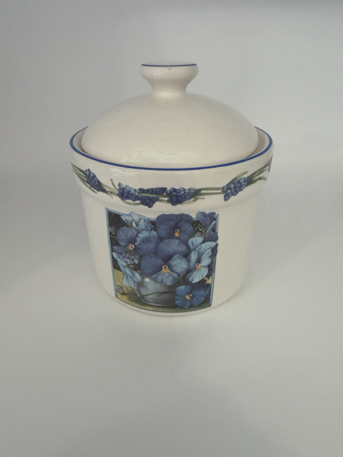 Marjolein Bastin Blue White Canister Jar Floral Kitchen Storage