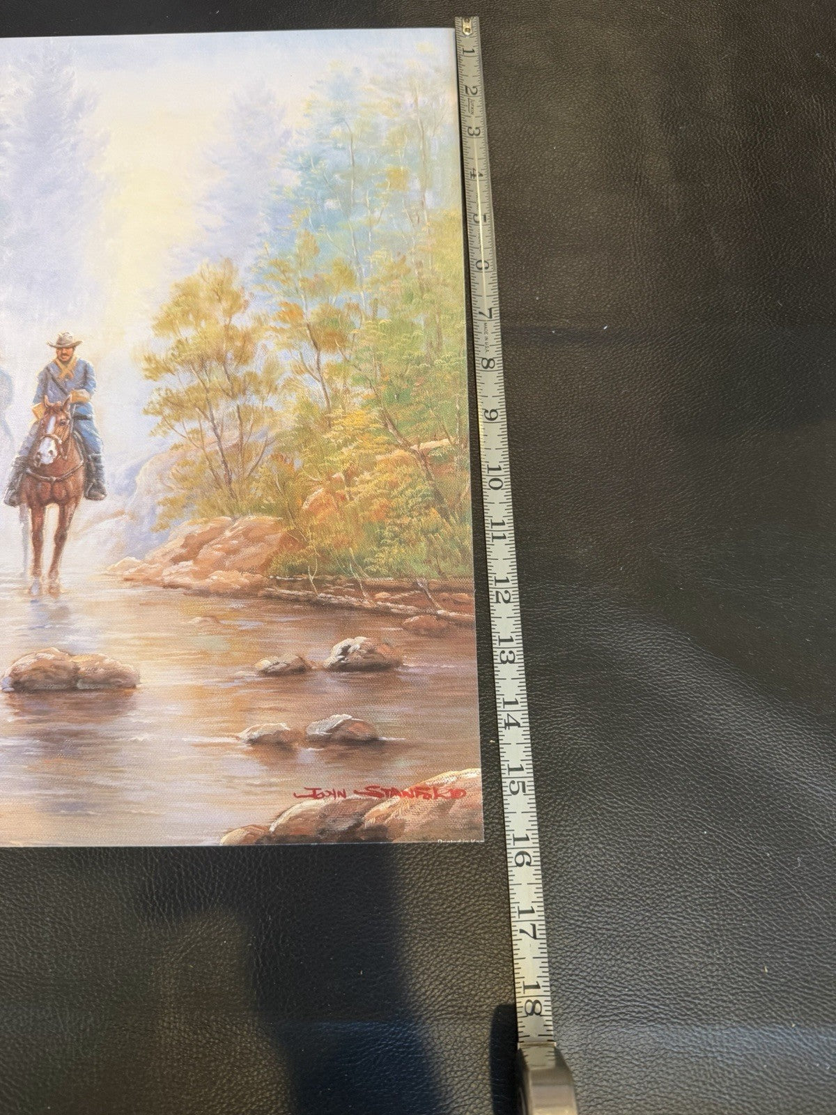 Vintage John Stanford Confederate Cavalry Stream Crossing Civil War Print 20x16