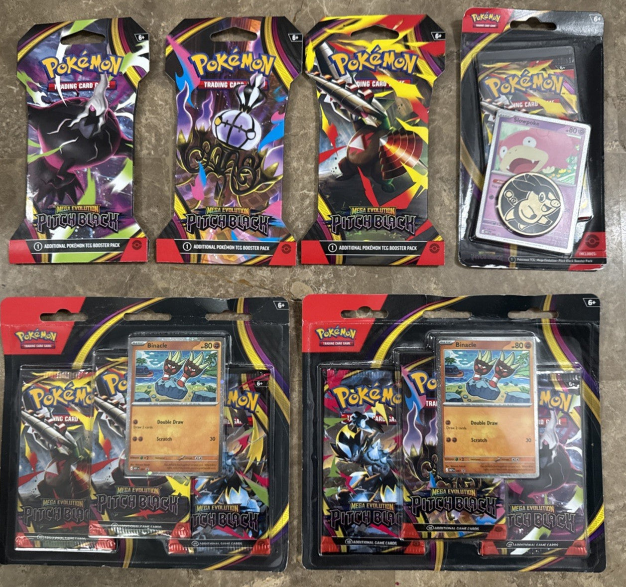 Pokemon Mega Evolution Pitch Black Lot Of 6 Pack/Sets -See Photos & Description