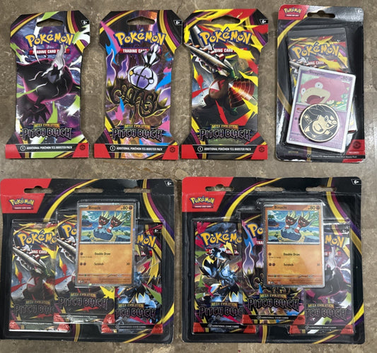 Pokemon Mega Evolution Pitch Black Lot Of 6 Pack/Sets -See Photos & Description