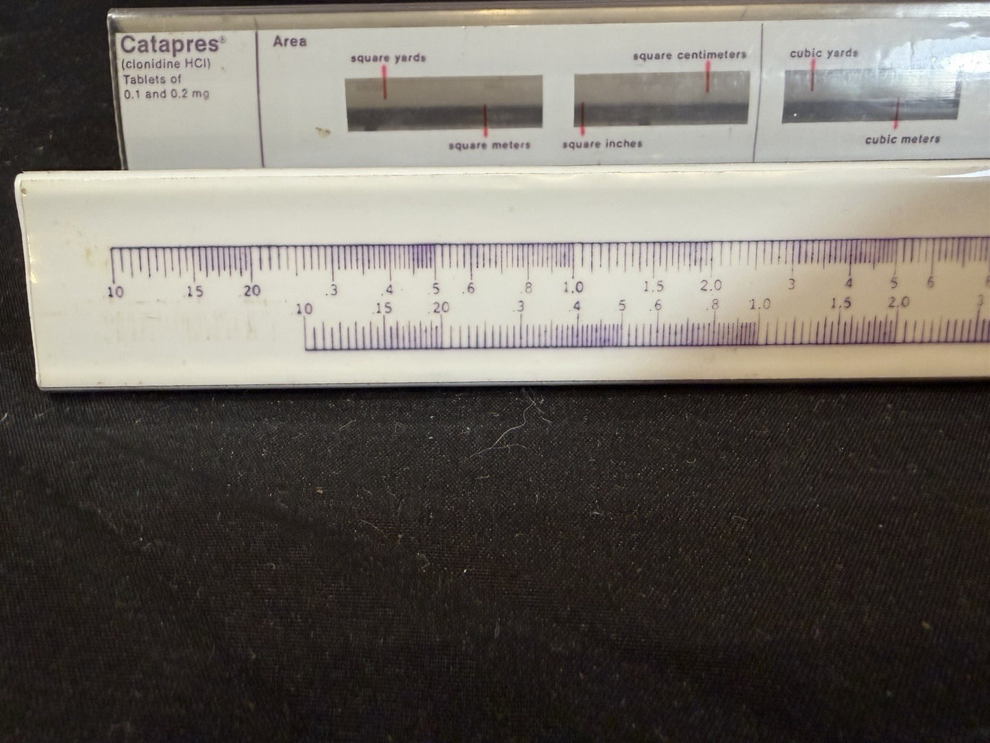 Vintage Catapres Sliding Chart Triangular Card Length Area Calculations
