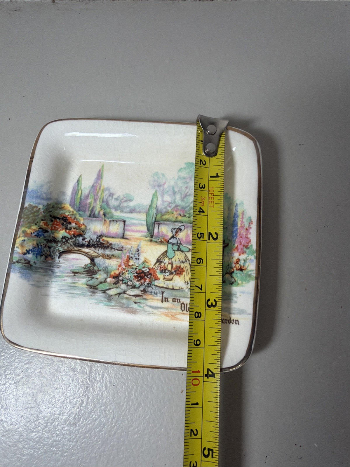 Vintage English Cottage Ceramic Sandland Ware Trinket Dish Vase Bowl England