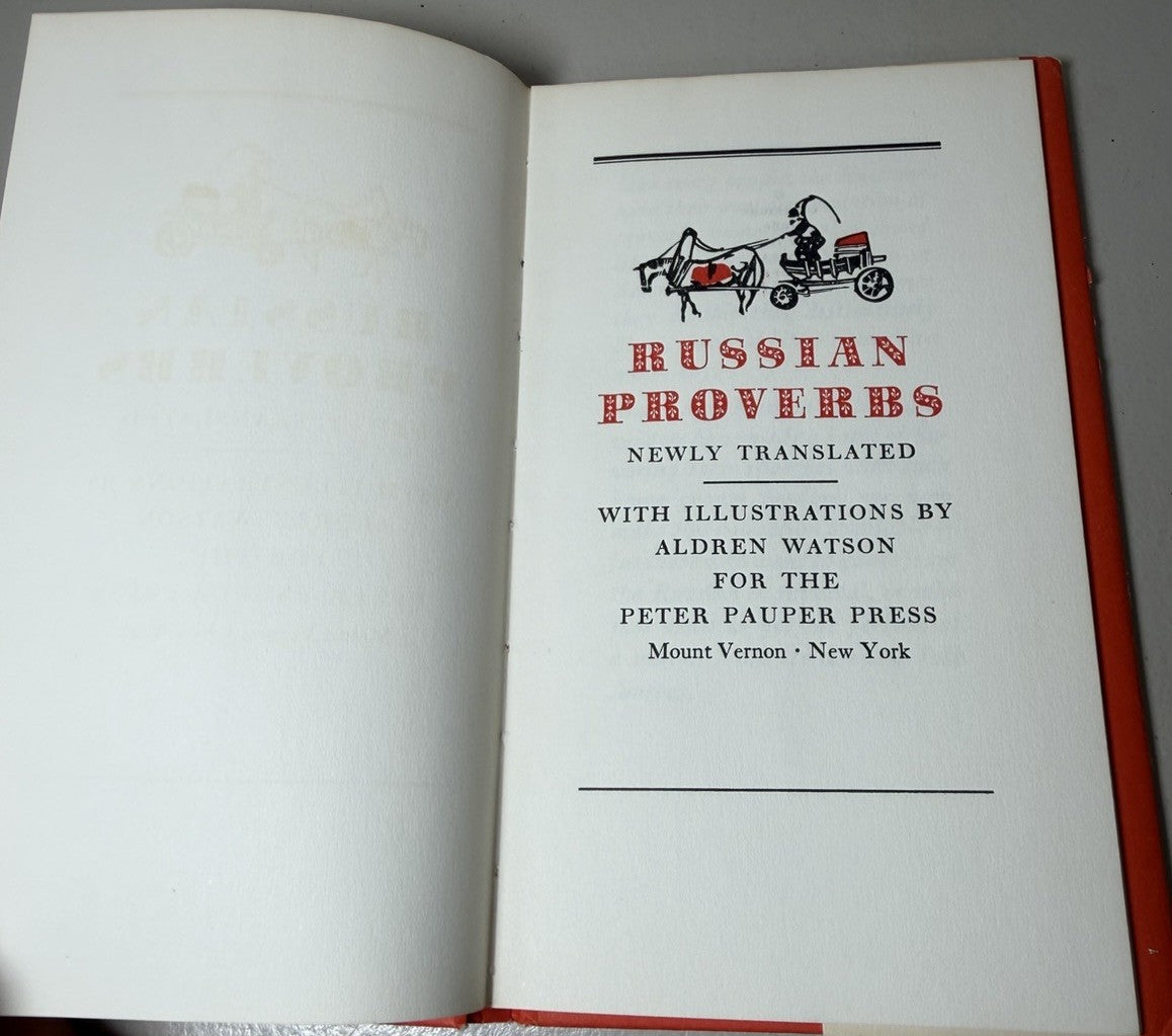 Vintage 1960 Russian Proverbs Newly Translated Peter Pauper Press Hardcover Book