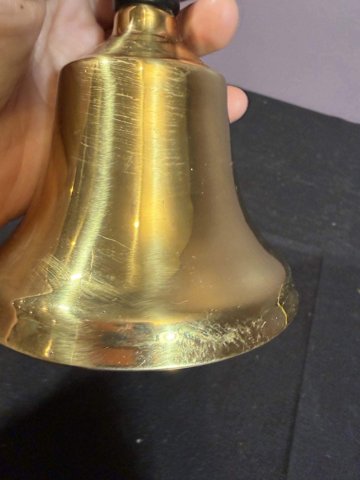 Vintage Brass Ceremonial Bell NHS Top Ten Class of 1969 Wooden Handle 7"