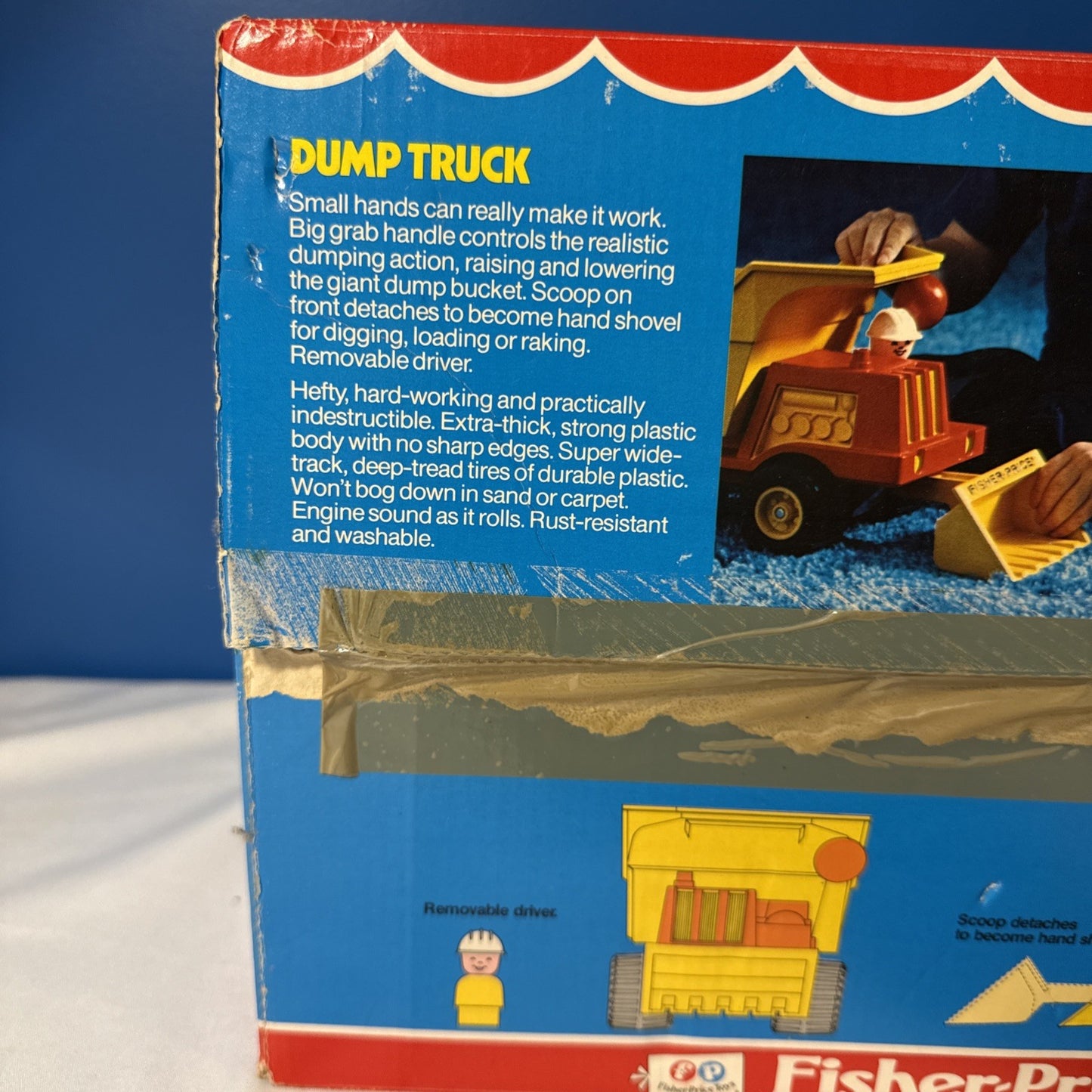 Vintage 1975 Fisher Price #302 Dump Truck Pre-owned with Original Box