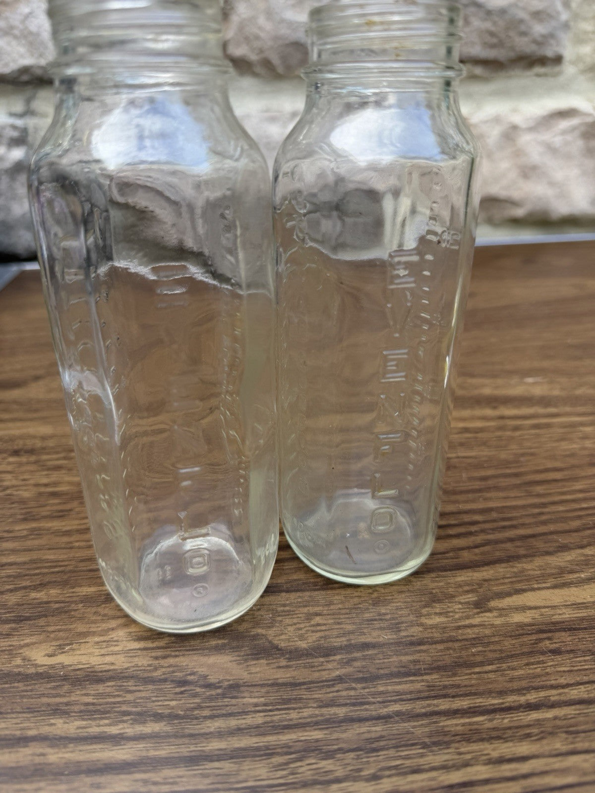 Vintage Evenflo Glass Baby Bottle Lot 6 Clear Nursing Bottles 4oz 8oz