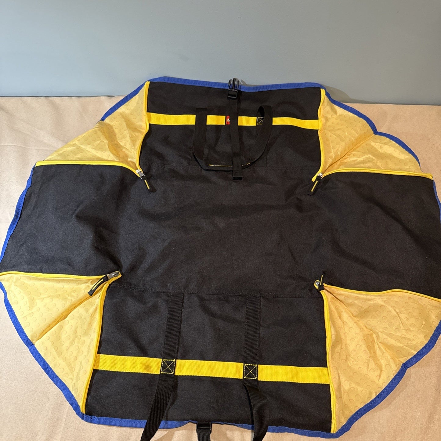 LEGO Canvas Tote Bag Expandable Black Yellow Blue Buckle Utility Carry Bag