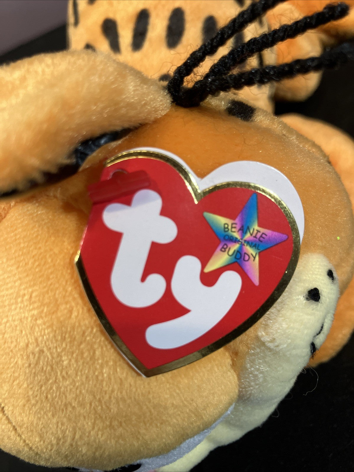 Ty Beanie Buddies Garfield Plush 12 Inch Lying Down Tabby Cat