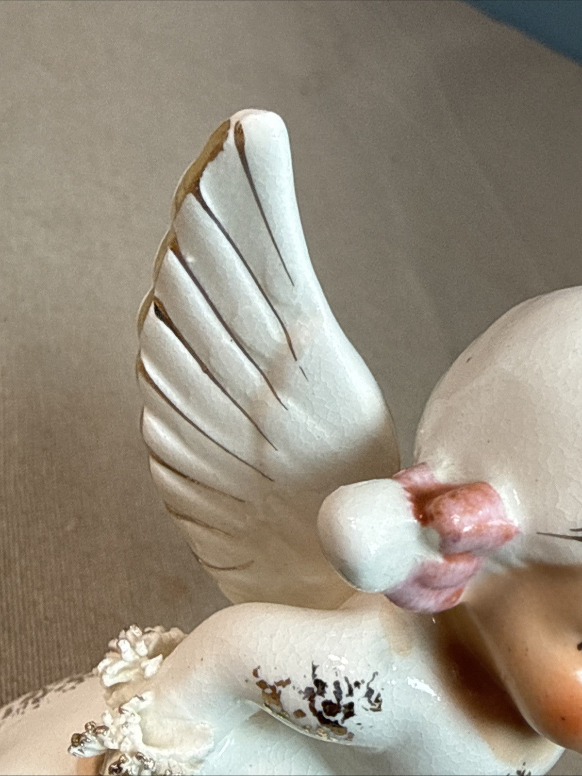 Vintage March Angel Birthday Girl Figurine Japan MB Daniels Highmount 4.5"