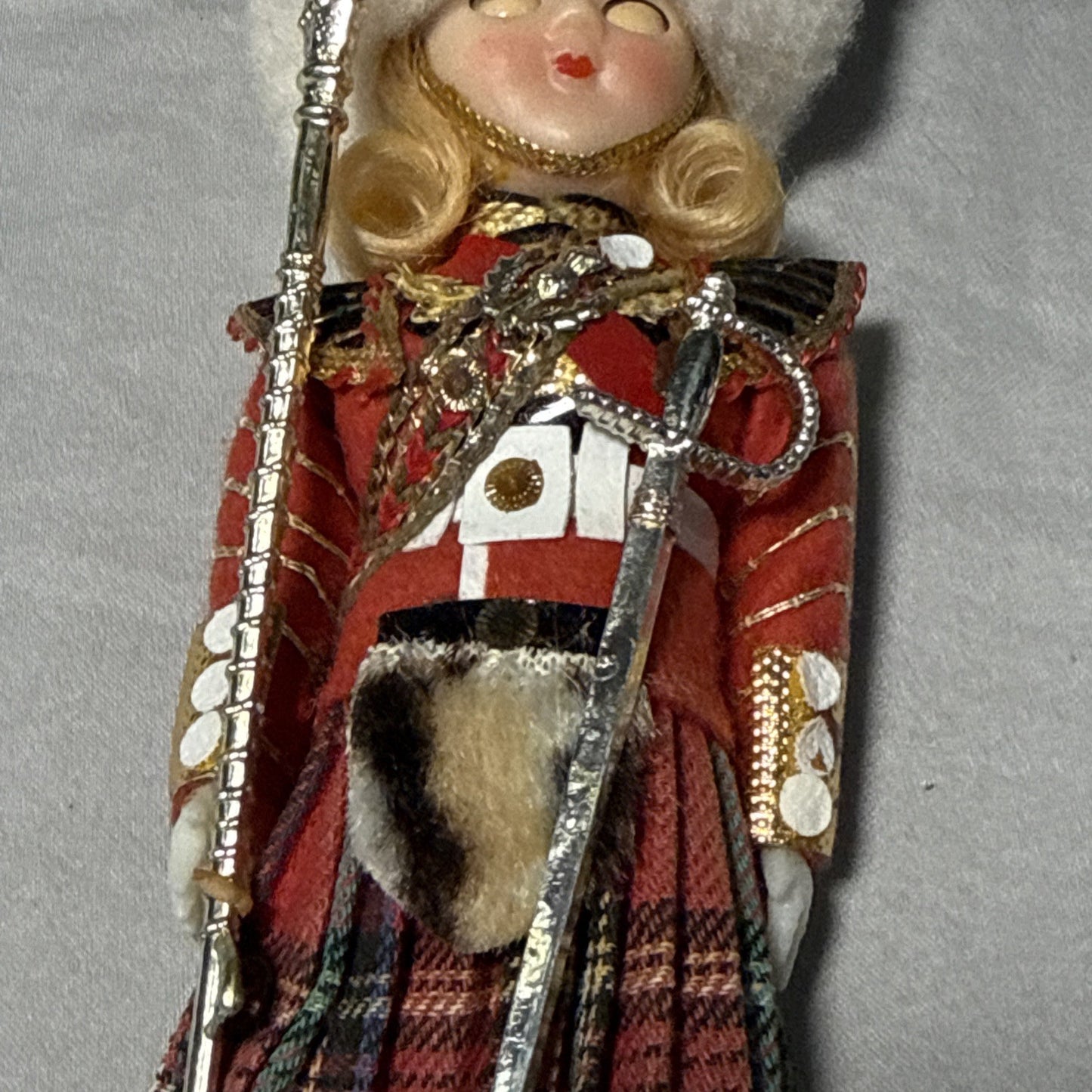 Vintage Toy Soldier Dolls Sleepy Eyes Kilt Hard Plastic Set of 2