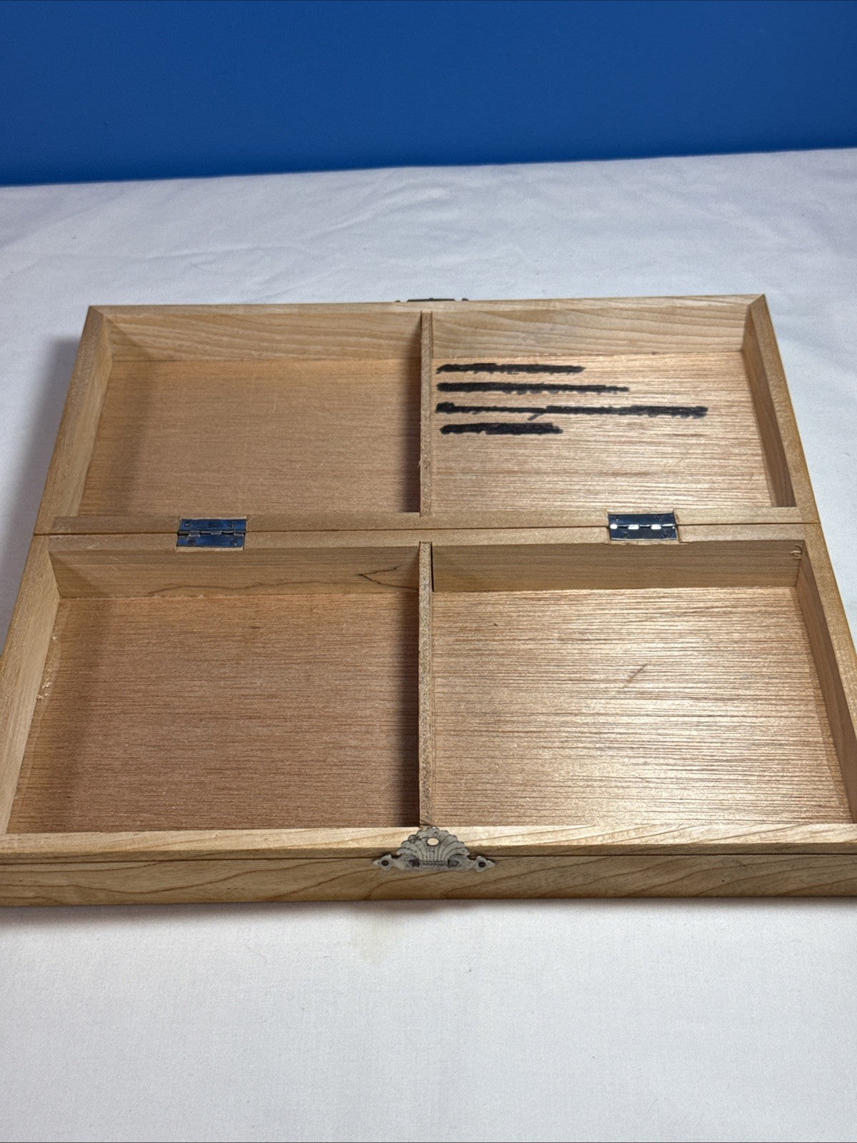 Vintage Japanese Kokeshi Wood Chess Set Hand Painted Pieces Folding Board Boxes