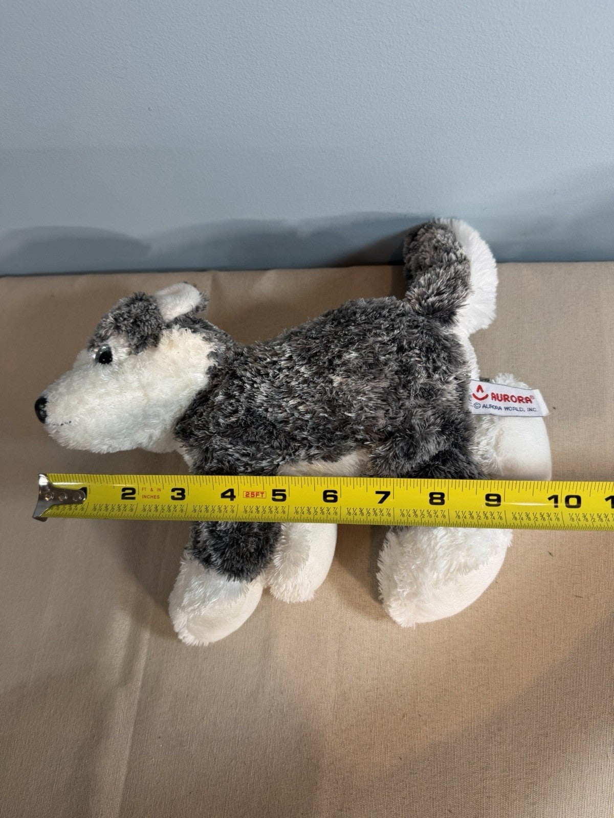 Aurora Plush Stuffed Animals Lot 3 Bull Steer Husky Dog Black Puppy Soft Toy Set