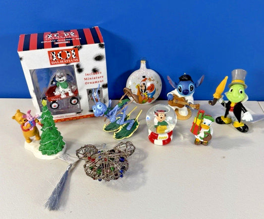 Vintage Disney Hallmark Keepsake Christmas Ornaments Lot of 10 Stitch Pooh Dogs