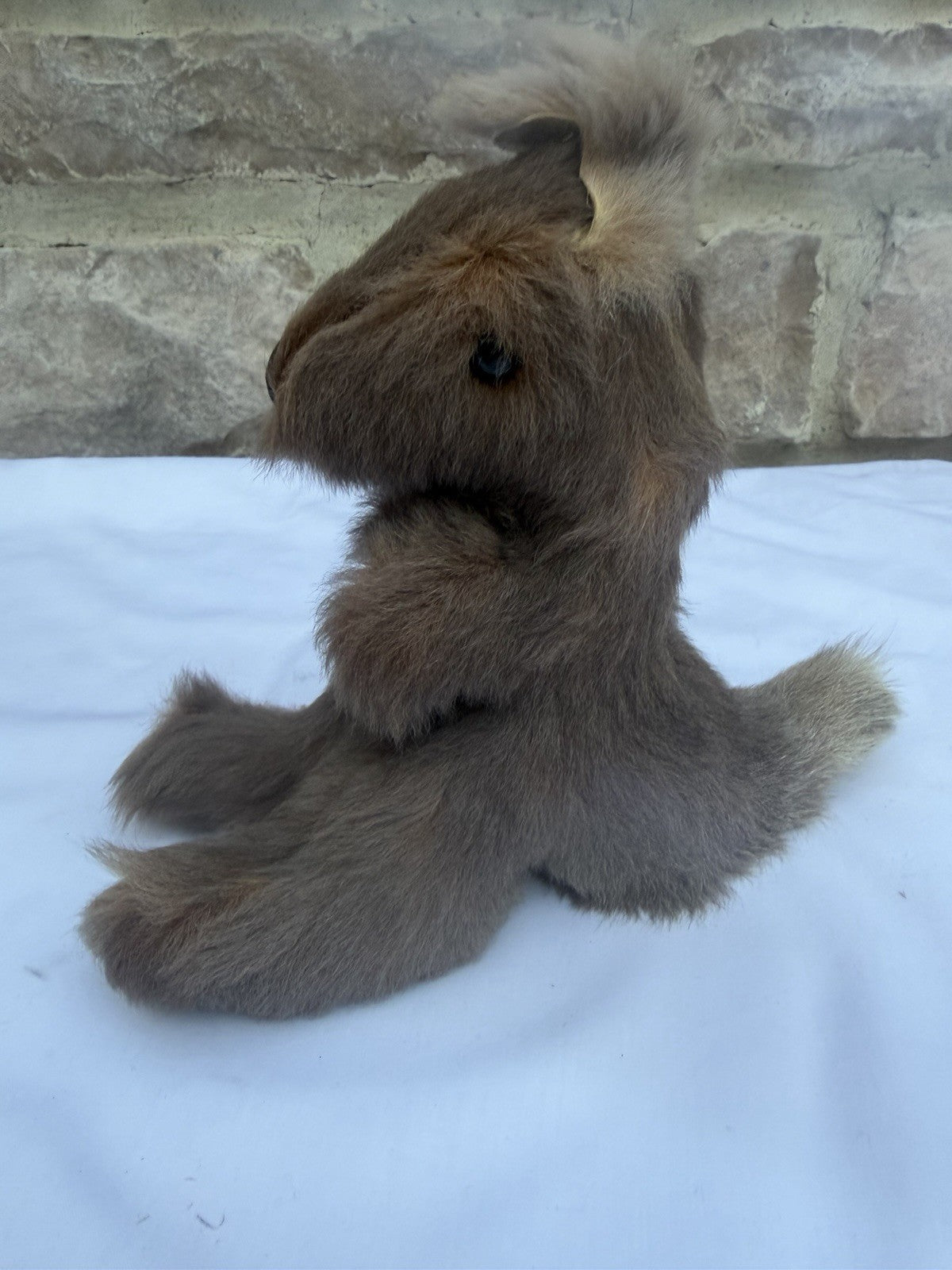 Vintage Genuine Fur Kangaroo Figurine Australia Souvenir Plush Small Collectible