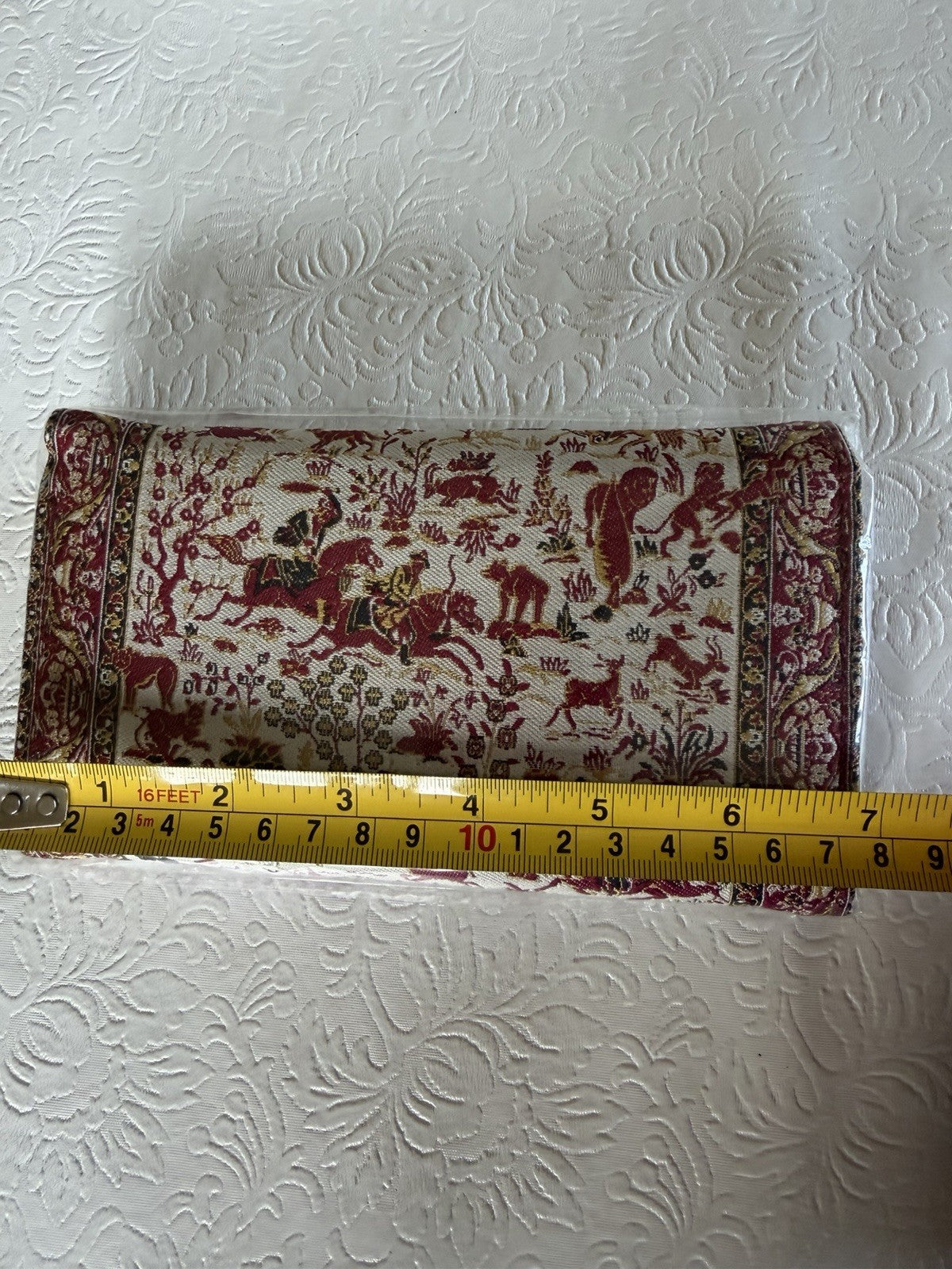 Persian Tapestry Faravahar Wallet Clutch Brown Leather Boxed Gift New Handmade