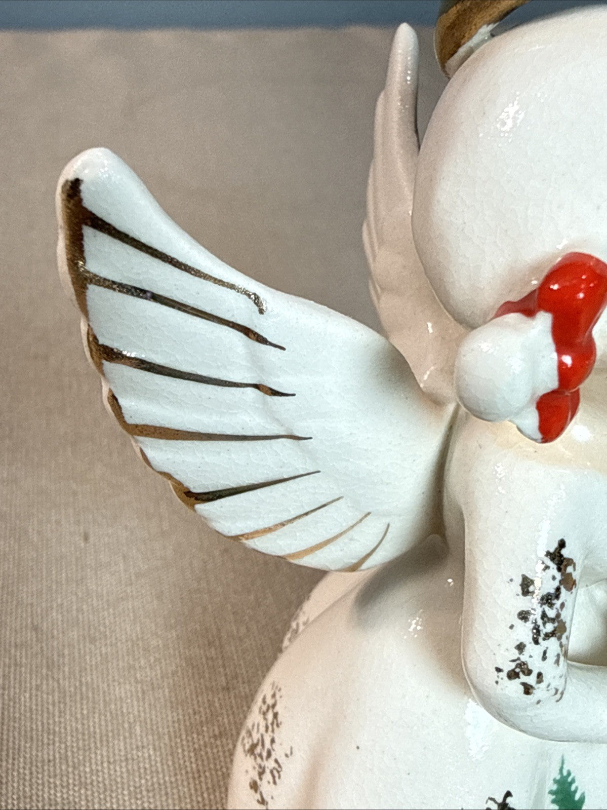Vintage December Birthday Angel Girl Figurine Japan MB Daniels Highmount 4.5"