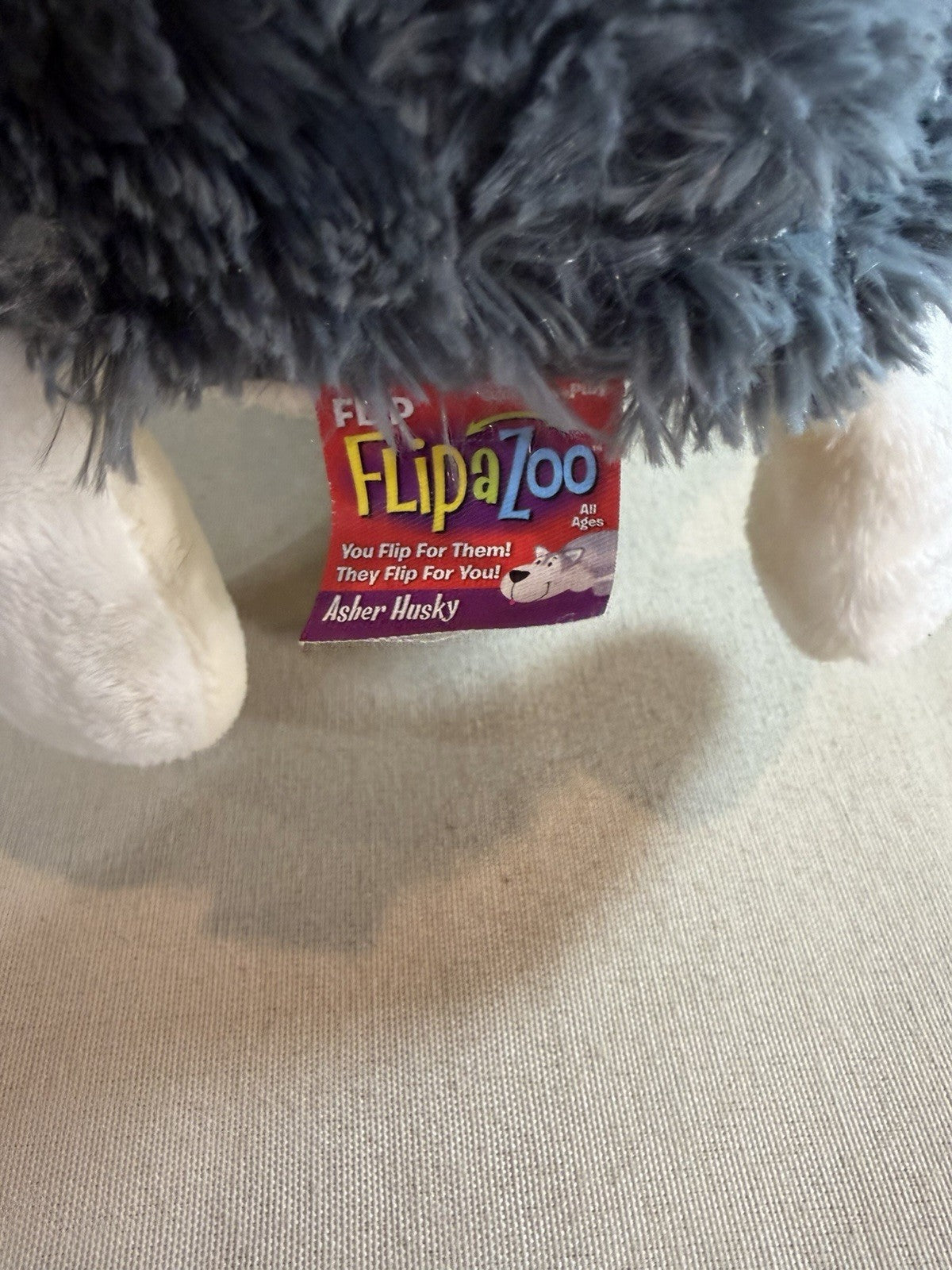 FlipaZoo Reversible Plush Poppi Polar Bear Asher Husky 18 In Stuffed Animal Toy