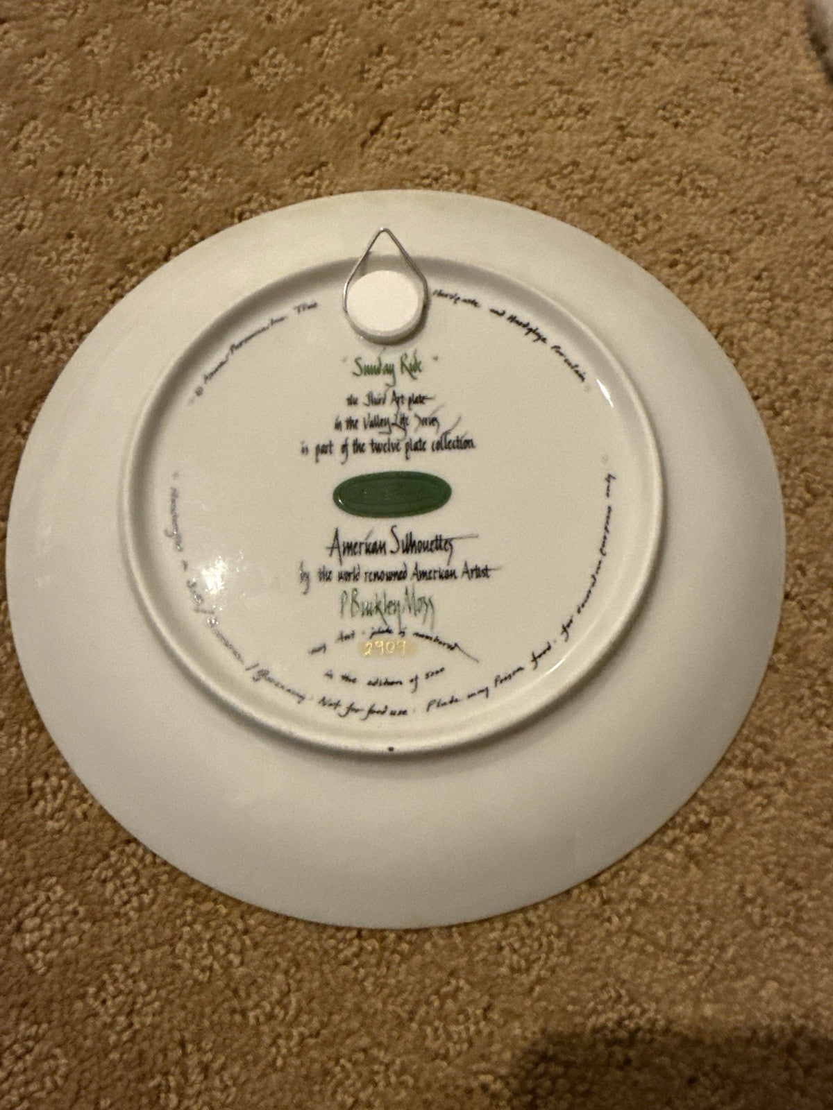 P Buckley Moss Sunday Ride Plate Valley Life Series 8.25” Anna Perenna 2909/5000