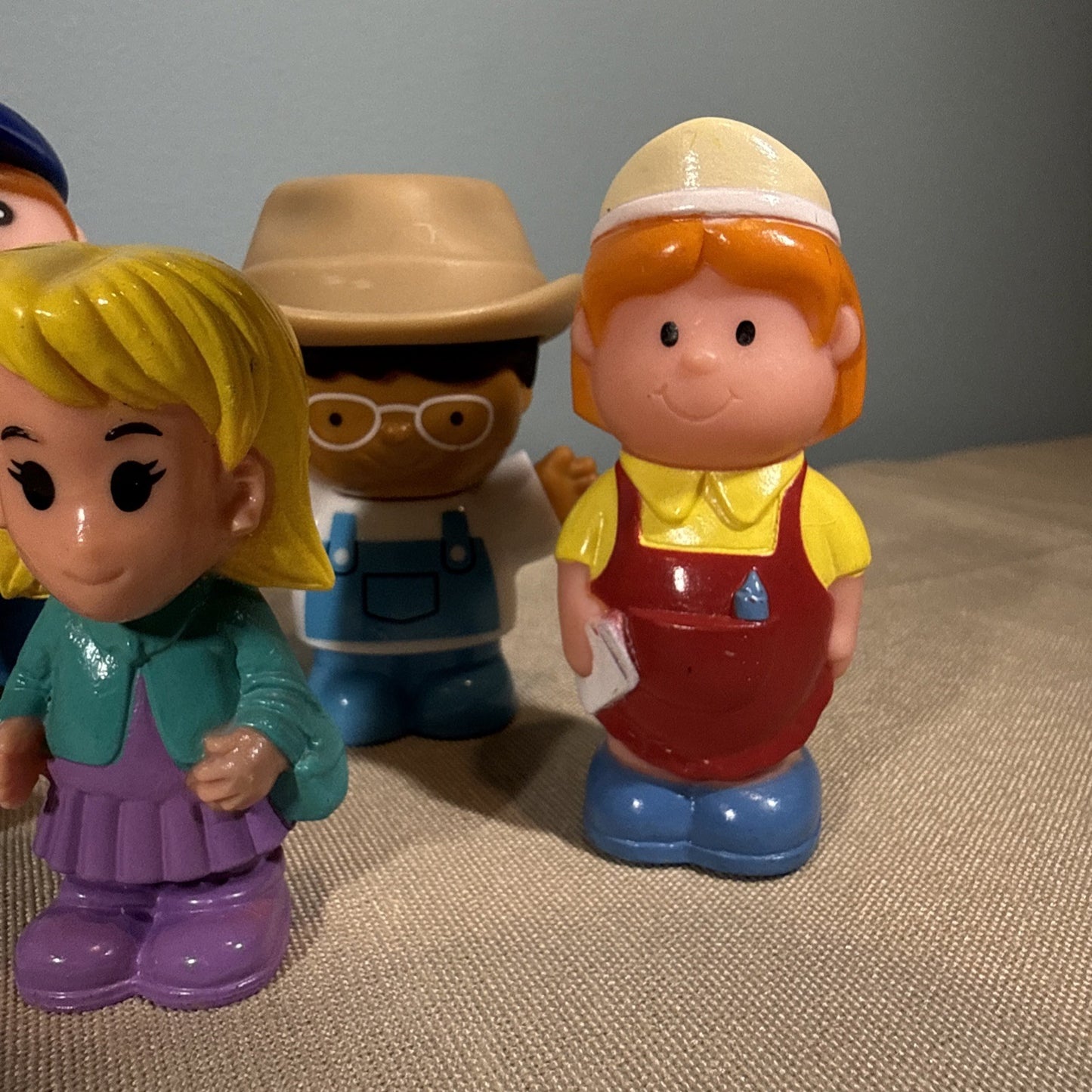 Lot Of 12 Vintage Vinyl Characters Little People Happy Land Boley Mega Bloks